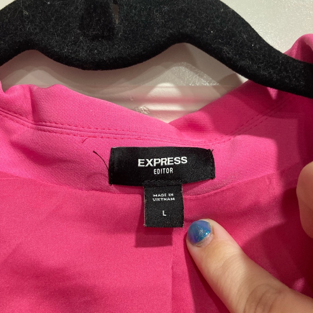 Express Vibrant Pink Double-Breasted Blazer - Picture 2 of 4